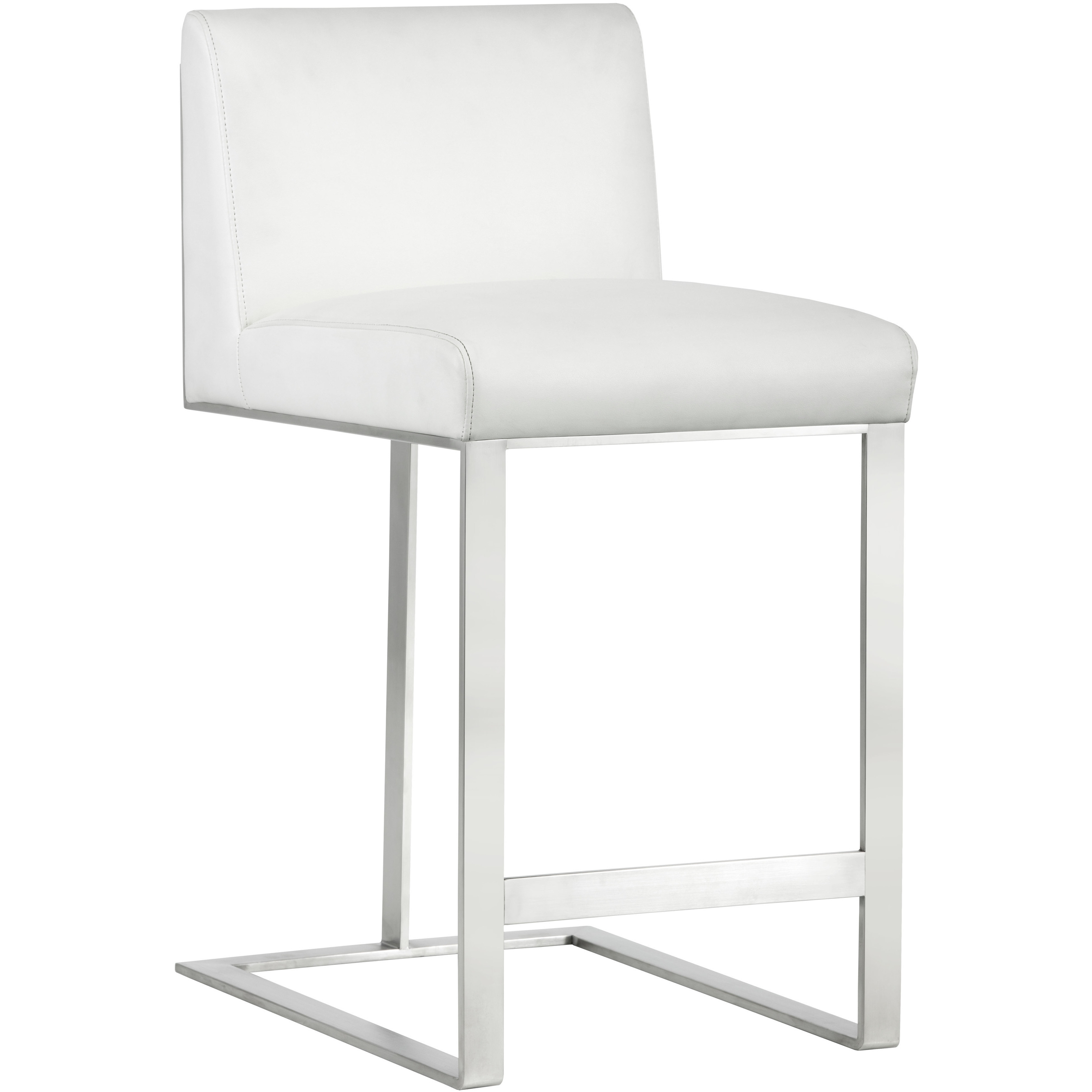 Dean 35.5 inch Stainless Steel / Cantina White Counter Stool